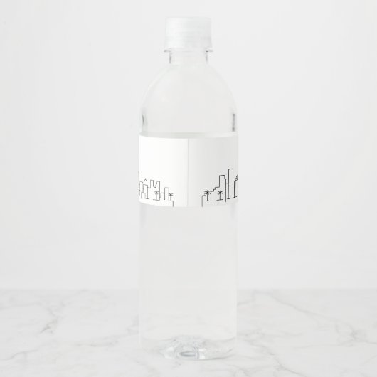 Seattle Skyline | Welkomstbericht Waterfles Etiket (Achterkant)