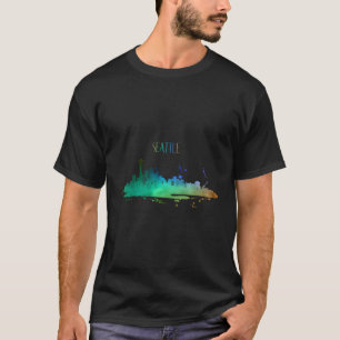 Seattle Skyline World Football Souvenir City Water T-shirt