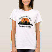 Seattle Skyline Zonsondergang Aangepaste Vakantie T-shirt (Voorkant)