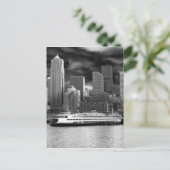 seattle skyline zwart - wit briefkaart (Staand voorkant)