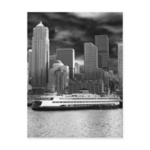 seattle skyline zwart - wit
