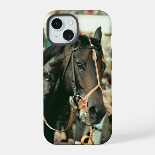 Seattle Slew Thoroughbred 1978 iPhone 15 Case (Achterkant)