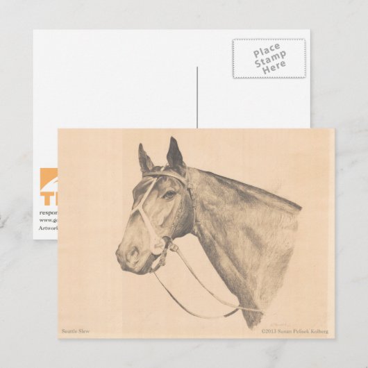 Seattle Slew van Susan Pelisek Kolberg Briefkaart (Voorkant / Achterkant)