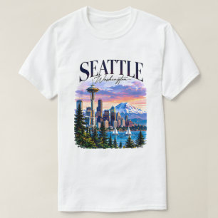 Seattle Space Needle Reisgrafiek T-shirt