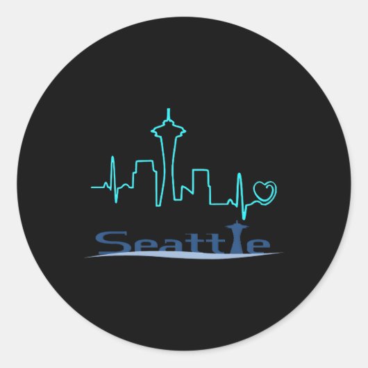 Seattle Space Needle Ronde Sticker (Voorkant)