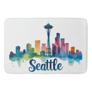 Seattle Stad aquarel Skyline Badmat