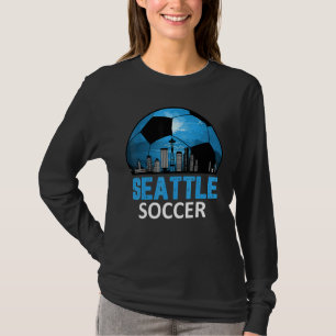 Seattle stadsgezicht voetbal voor mannen vrouwen T-shirt