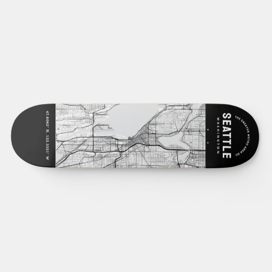 Seattle Stadsplattegrond Skateboard (Horizontaal)