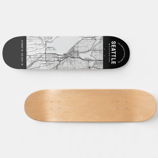 Seattle Stadsplattegrond Skateboard (Horizontaal)