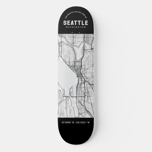 Seattle Stadsplattegrond Skateboard (Voorkant)