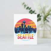 Seattle Stadssilhouet Briefkaart (Staand voorkant)