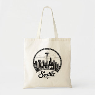 Seattle Stadssilhouet Tote Bag
