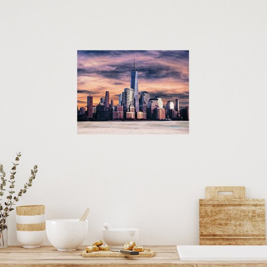 Seattle, stadssilhouet Washington Poster (Keuken)