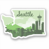 Seattle Sticker Green (Voorkant)