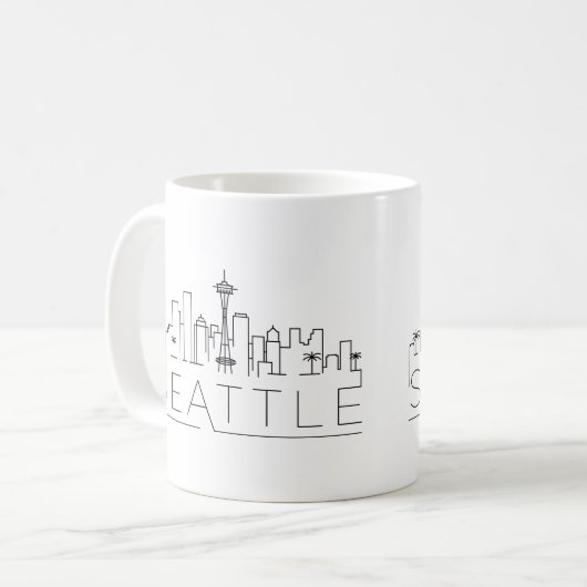 Seattle Stylized Skyline Koffiemok (Voorkant links)