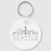Seattle Stylized Skyline Sleutelhanger (Voorkant)