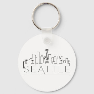 Seattle Stylized Skyline Sleutelhanger
