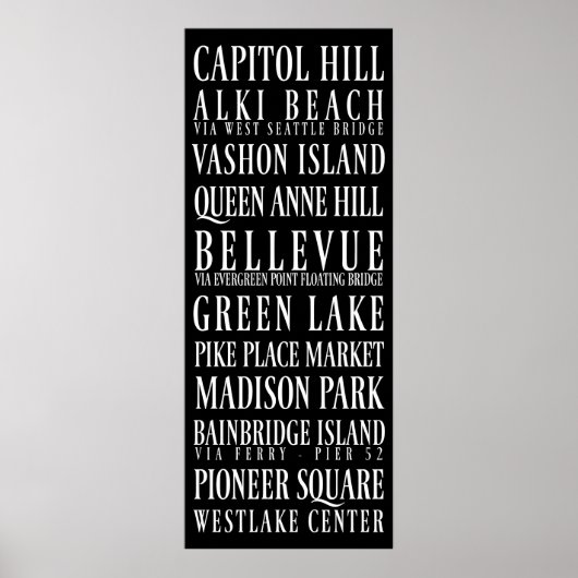 Seattle Subway Sign Poster (Voorkant)