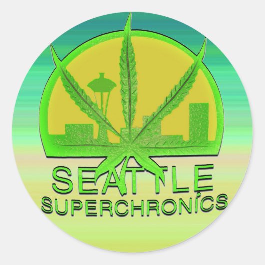 Seattle Superchronics Ronde Sticker (Voorkant)