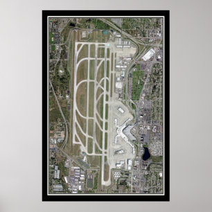Seattle-Tacoma Intl Airport Satellite Poster Map