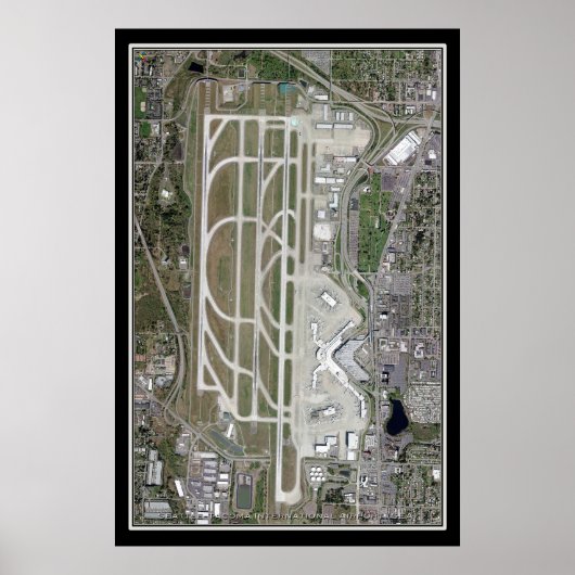 Seattle-Tacoma Intl Airport Satellite Poster Map (Voorkant)