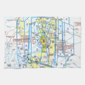 Seattle-Tacoma Luchthaven Flyway Chart Theedoek (Horizontaal)