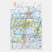 Seattle-Tacoma Luchthaven Flyway Chart Theedoek (Verticaal)