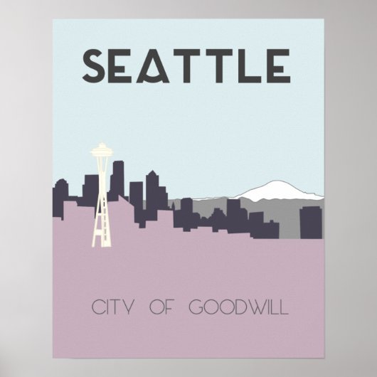 Seattle Travel Poster (Voorkant)