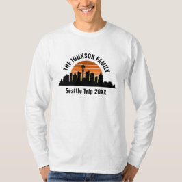 Seattle Trip Skyline Sunset Custom Long Sleeve T-shirt