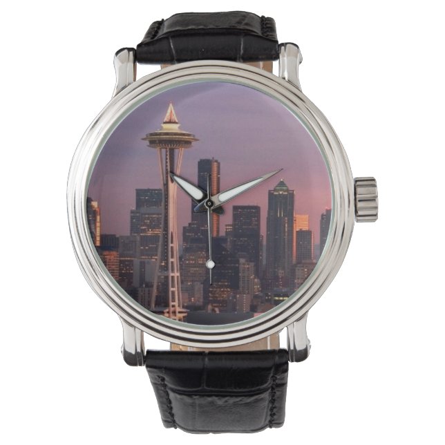 Seattle uit Kerry Park. Horloge (Voorkant)