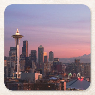 Seattle uit Kerry Park. Kartonnen Onderzetters