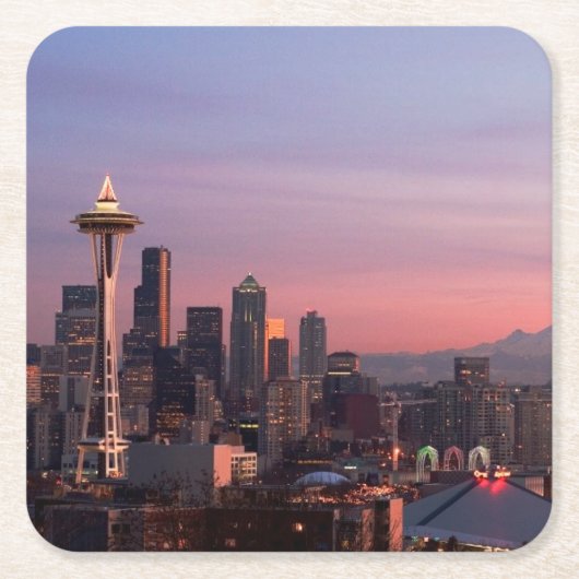 Seattle uit Kerry Park. Kartonnen Onderzetters (Voorkant)