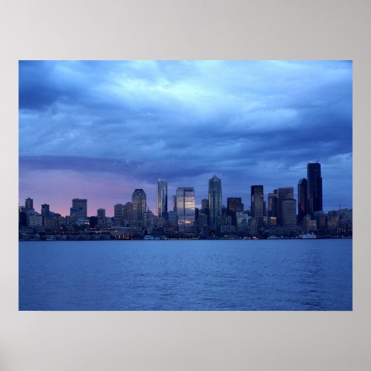 Seattle under Clouds Poster (Voorkant)
