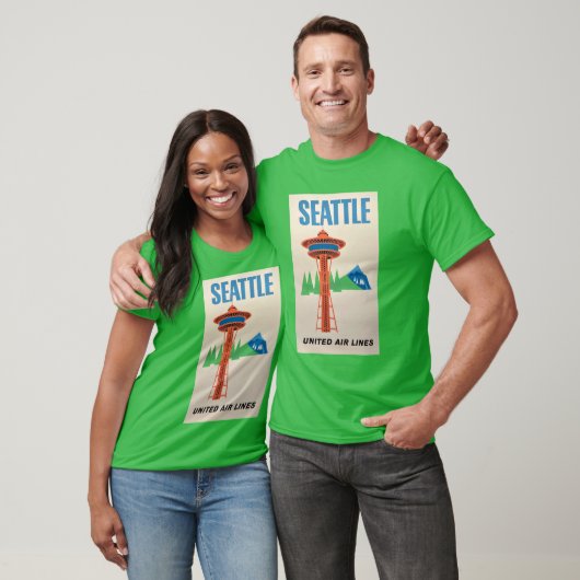 SEATTLE United Airlines Travel Poster SEATTLE Trav T-shirt (Unisex)