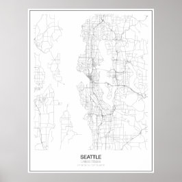 Seattle, US Minimalist Map Poster