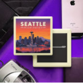  Seattle Vierkante Button 5,1 Cm