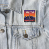  Seattle Vierkante Button 5,1 Cm (In situ)