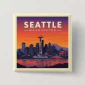  Seattle Vierkante Button 5,1 Cm (Voorkant)
