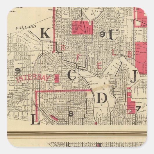 Seattle Vierkante Sticker (Voorkant)