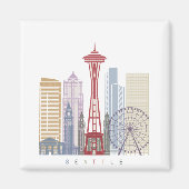 Seattle Vintage Poster Magneet (Voorkant)