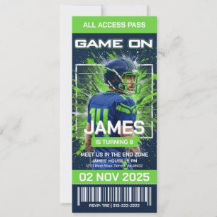 Seattle Voetbal Ticket Verjaardagsuitnodiging Kaart