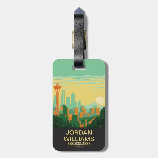 Seattle, WA Bagagelabel (Achterkant verticaal)