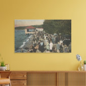 Seattle, WA - Boardwalk in Alki Point Canvas Afdruk (Insitu (Woonkamer))