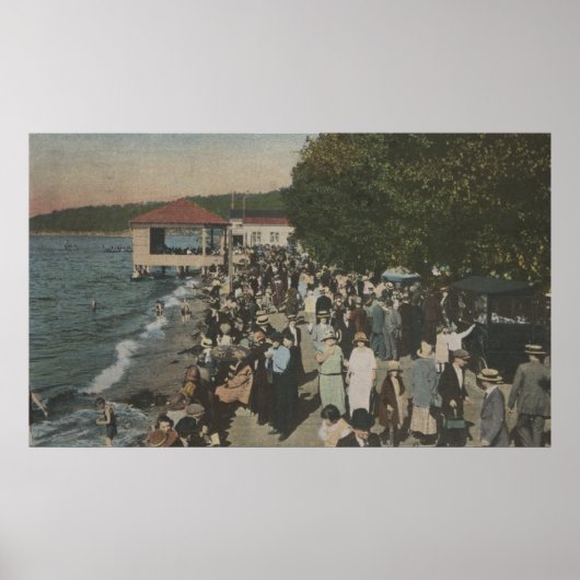 Seattle, WA - Boardwalk in Alki Point Poster (Voorkant)