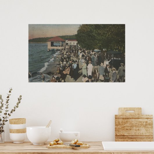 Seattle, WA - Boardwalk in Alki Point Poster (Keuken)