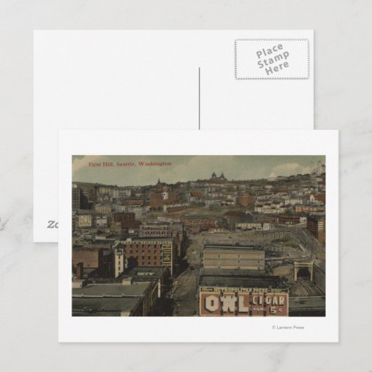 Seattle, WA - First Hill Briefkaart (Voorkant / Achterkant)