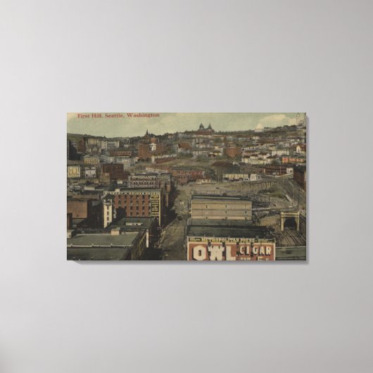 Seattle, WA - First Hill Canvas Afdruk (Voorkant)
