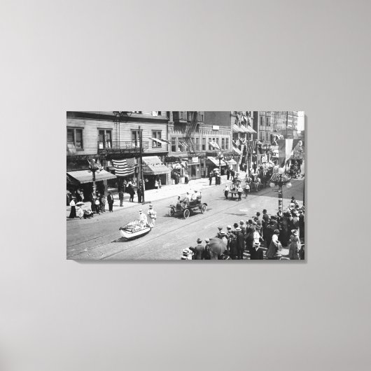 Seattle, WA Forth of Juli Parade on Seneca Canvas Afdruk (Voorkant)