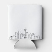Seattle, WA gestileerde Skyline | Koelbox voor wed Blikjeskoeler (Achterkant)