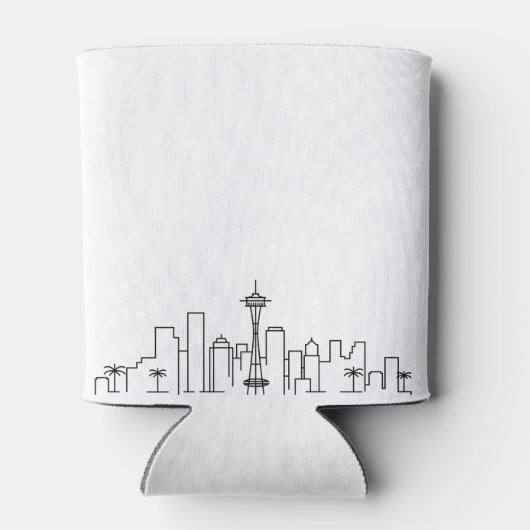 Seattle, WA gestileerde Skyline | Koelbox voor wed Blikjeskoeler (Achterkant)